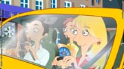 L'équipe en voiture